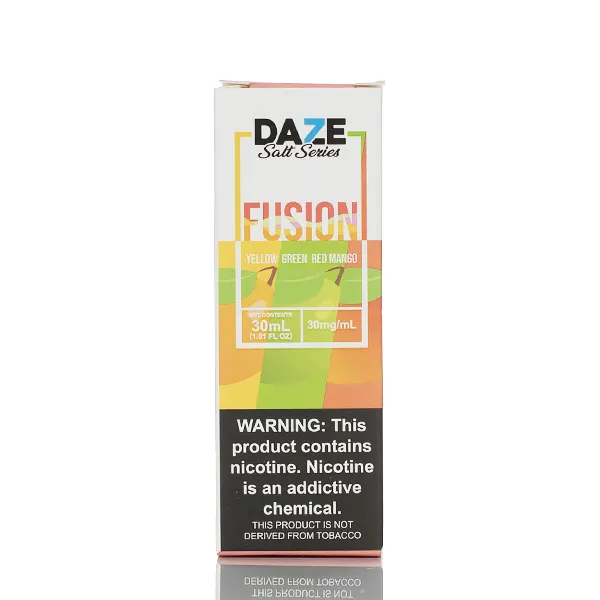 7 Daze Fusion TFN Salt - Yellow Green Red Mango - 30ml - Image 3