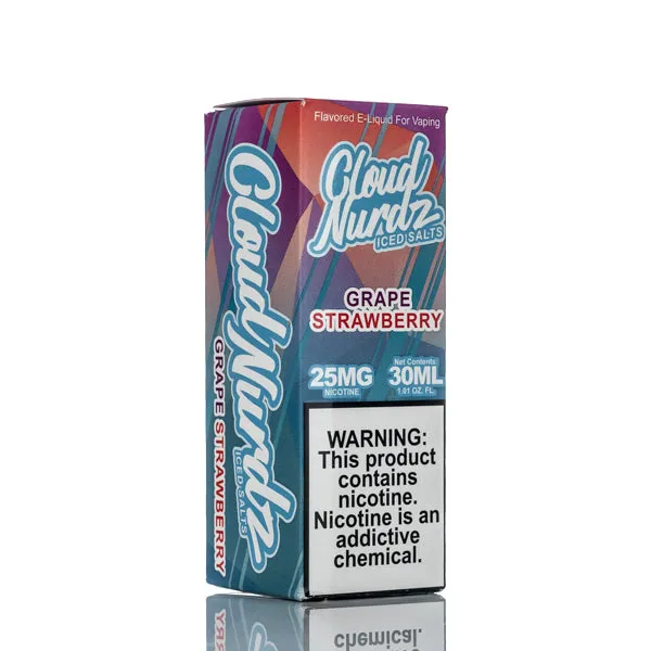 Cloud Nurdz Salts E-Liquid - Grape Strawberry Iced - 30ml - Image 3