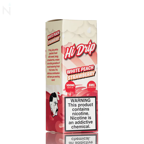 Hi Drip E-Liquid - White Peach Strawberry - 100ml - Image 3