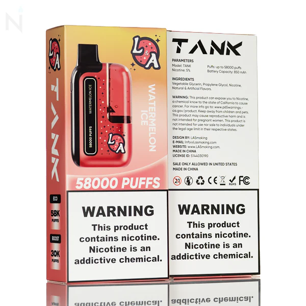 L&A Tank Disposable Vape - 58,000 Puffs - Image 3